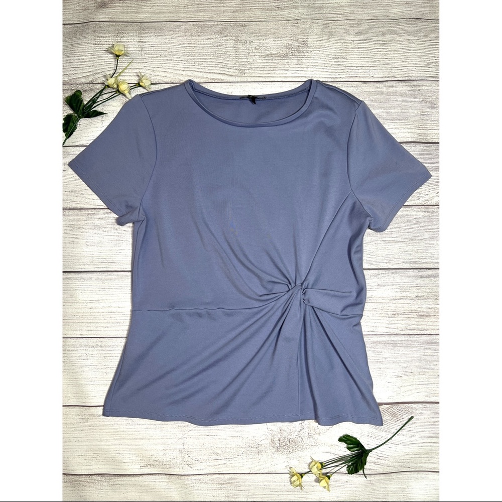 EXPRESS Crewneck Side Twist Short Sleeve Top